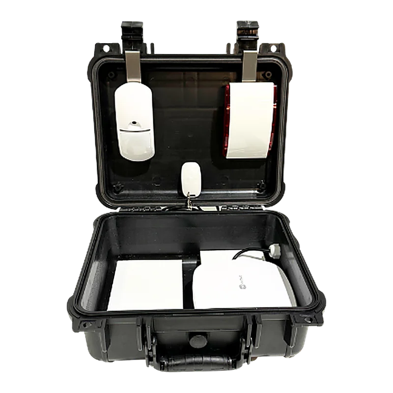 Safety Box Alarm met de meegeleverde componenten