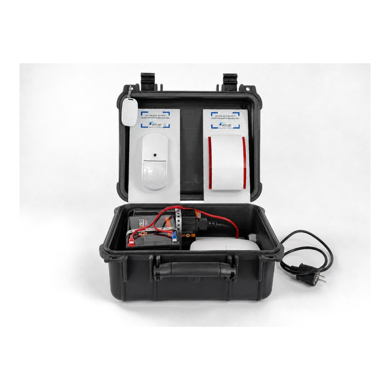 Safety Box Mobiel met bewegingsmelder, camera en sirene met flitslicht